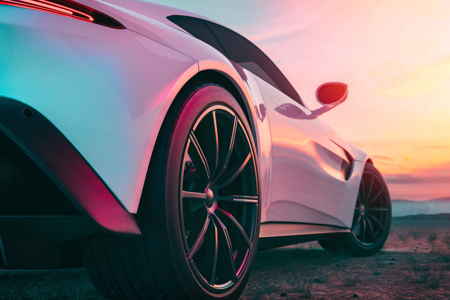 Close-up view of a sleek, modern car, representing the high-performance fasteners provided by Colombo Fasteners for the automotive industry, ensuring safety and reliability.